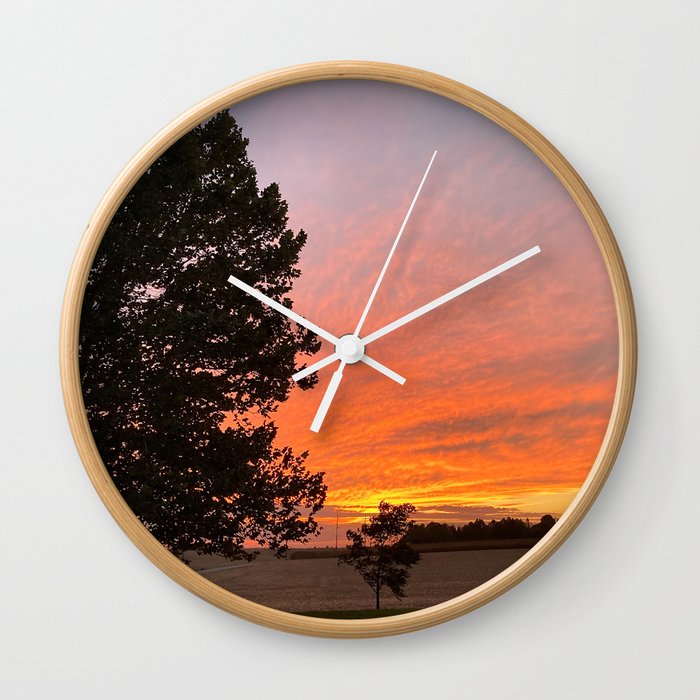 Midwest Sunset Wall Clock