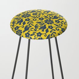 Otomi inspired flowers and birds Counter Stool