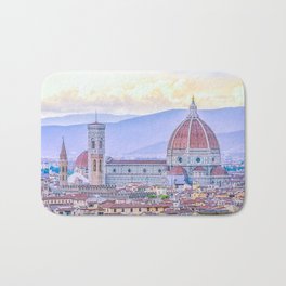 Cathedral of Santa Maria del Fiore  Florence Italy Bath Mat | Digital, Landscape, Oilpaint, Italy, Church, Florence, Cathedrals, Oil, Acrylic, Watercolor 