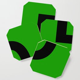 Letter D (Black & Green) Coaster
