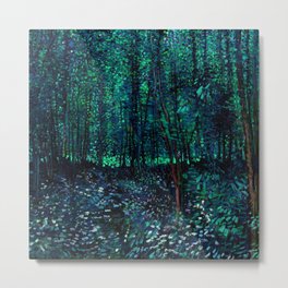 Vincent Van Gogh Trees & Underwood Teal Green Metal Print | Painting, Vincentvangogh, Blue, Trees, Oil, Impressionism, Digital, Nature, Purevintagelove, Trees Underwood 