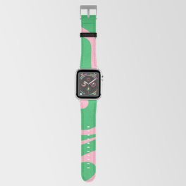 Pink and Spring Green Modern Liquid Swirl Abstract Pattern Apple Watch Band
