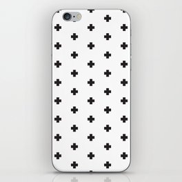 Black & White Scandi Cross Pattern iPhone Skin