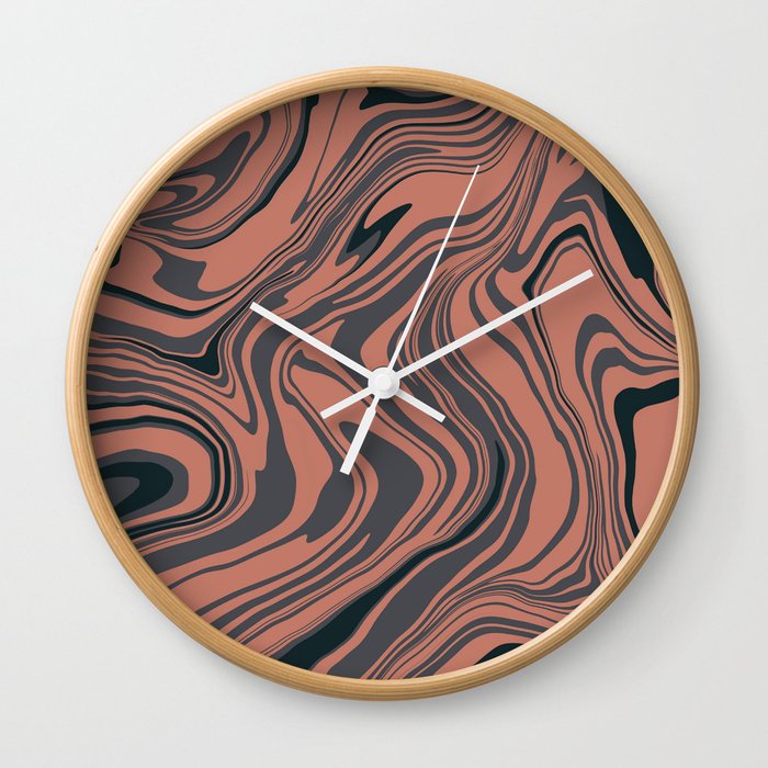 Abstract marbled textured bicolor pattern  Wall Clock