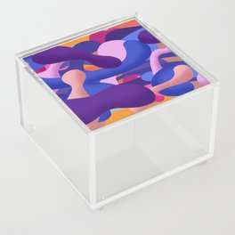 Whimsical Colorful Purple & Pink Pattern Acrylic Box