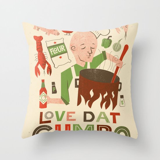 Love Dat Gumbo Throw Pillow