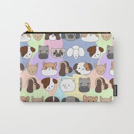 Multicolored pattern with cute, funny happy dogs. Prints, baby and pets texture for children.  Carry-All Pouch