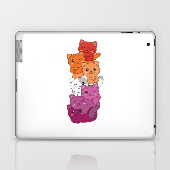Lesbian Flag Gay Pride Lgbtq Cats Cute Cat Laptop & iPad Skin