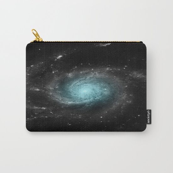 Aqua Blue Gray Pinwheel Galaxy Carry-All Pouch