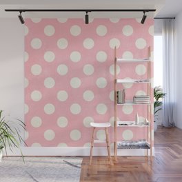 Soft Pink & Ivory Spotted Print  Wall Mural