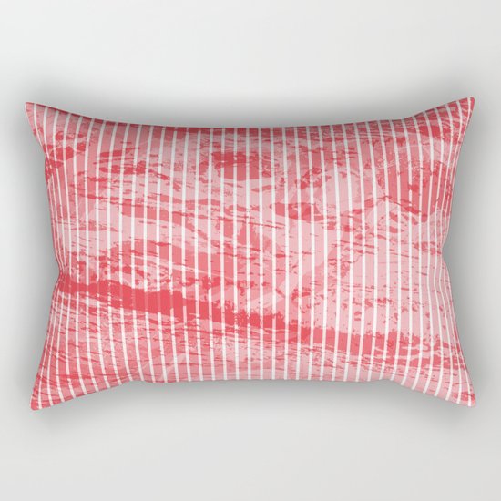 Grunge red and white stripes texture Rectangular Pillow
