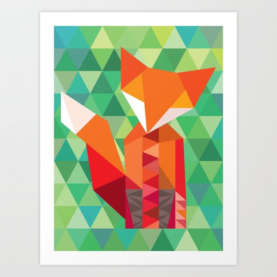 Fox in the woods Art Print