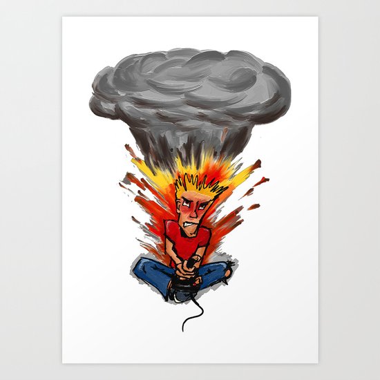Intense Gamer Art Print