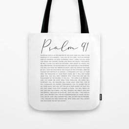Psalm 91 Whoever dwells in the shelter of the Most High Tote Bag
