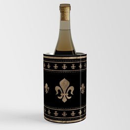Fleur-de-lis Luxury ornament - black and gold Wine Chiller