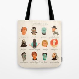 Twelve Horror Heros  Tote Bag