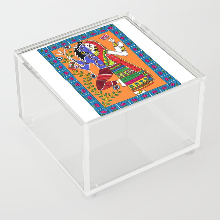Madhubani Painting / Painting of God Shiv and Mata Parvati/ Madhubani Hub /Original painting of Amrita Gupta Acrylic Box
