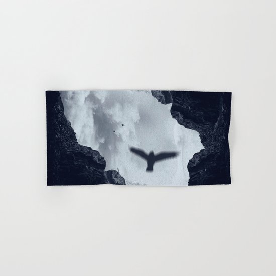 spaces xvii - cave mouth with bird Hand & Bath Towel