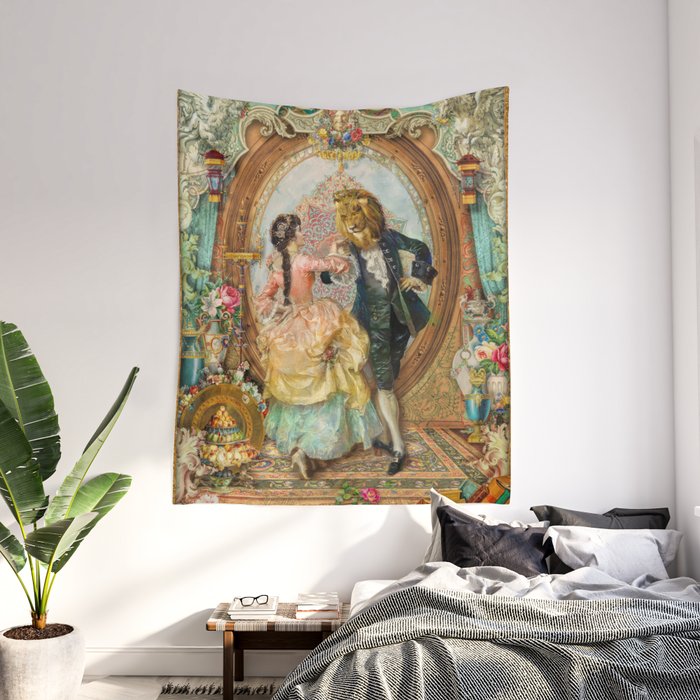 Beauty and the discount beast tapestry wall hanging