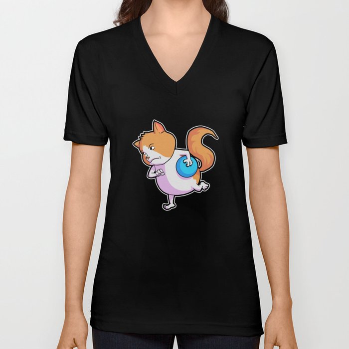 Cats Lovers Bowling V Neck T Shirt