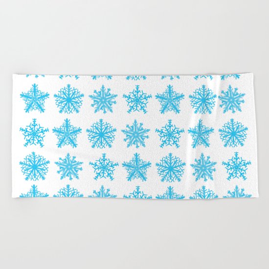 Sky Blue Star Pattern Beach Towel