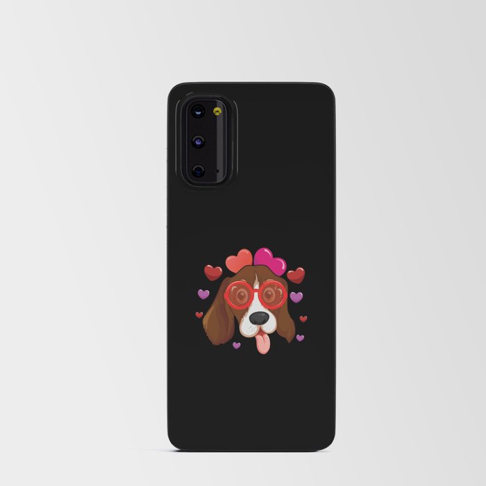 Dog Animal Hearts Pet Beagle Head Valentines Day Android Card Case