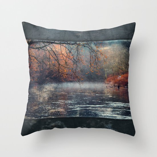between fall & winter Throw Pillow