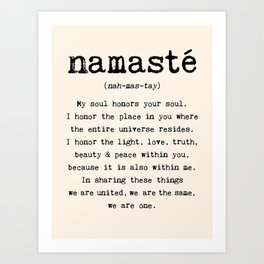 Namaste. Art Print