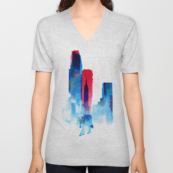 The wolf of the City V Neck T Shirt