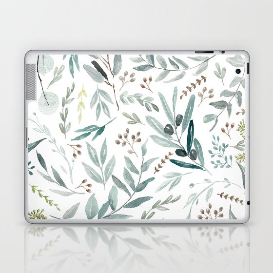 Botanical Eucalyptus Leaves Pattern Laptop & iPad Skin