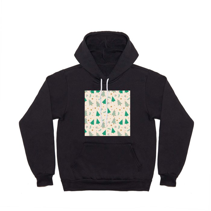 Christmas Pattern Turquoise Trees Hoody
