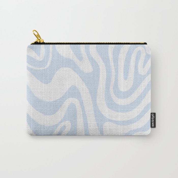 60s 70s Liquid Swirl in Ice Melt Baby Blue Carry-All Pouch
