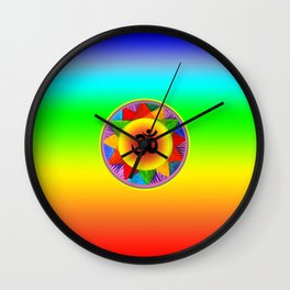 Ohm with Chakra Colours Wall Clock
