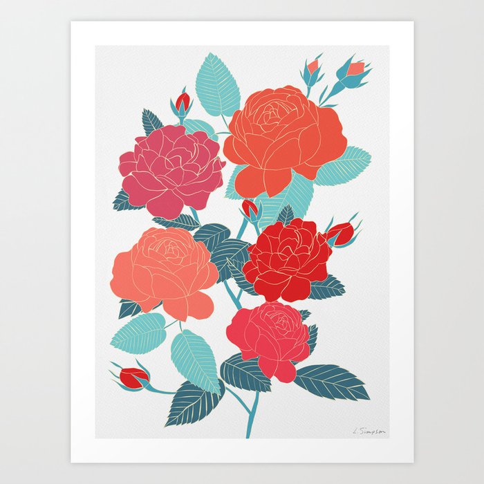 Rose Garden - Light Art Print