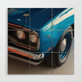 Vintage Road Runner American Classic Muscle car automobile transportation beep beep color photograph / photography poster posters Wood Wall Art