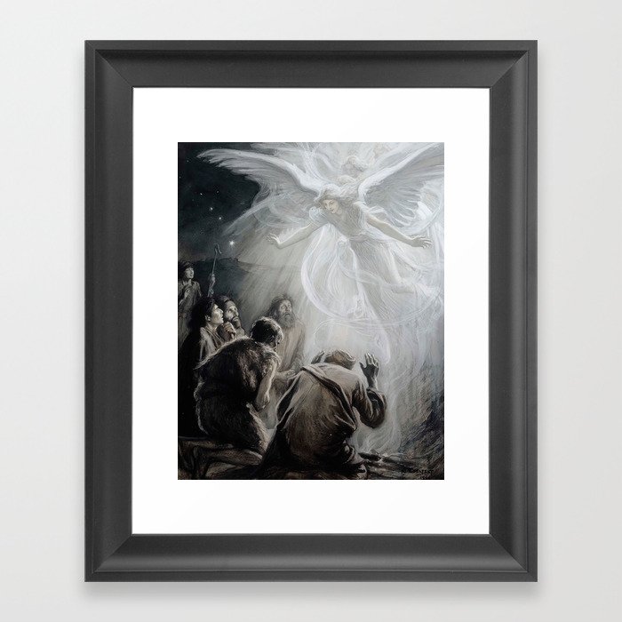 The Revelation Of Angels To Shepherds Albert Edelfelt Framed Art Print