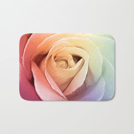 Aesthetic pastel rainbow rose Bath Mat | Gardenflowers, Minimalism, Decorativeroses, Photo, Valentinerose, Rainbow, Plant, Rose, Blooming, Colorful 