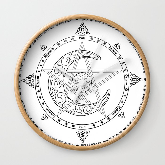 Wiccan Alter Wall Clock by Alyssa Ravenwood