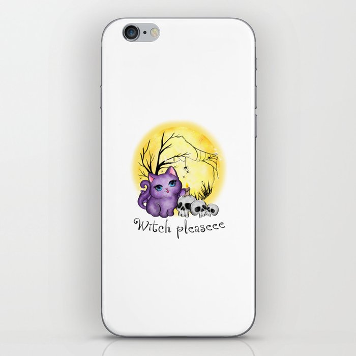 Cat lover Happy Halloween witch please iPhone Skin