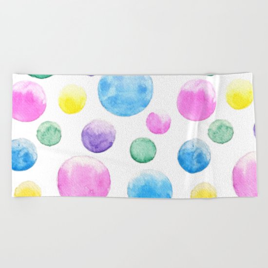 cheerful colorful bubbles Beach Towel