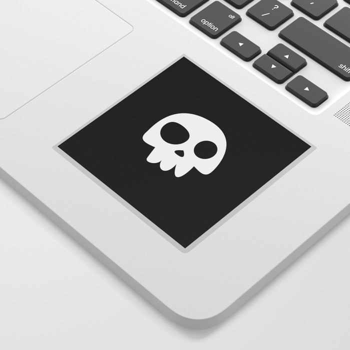 Skull Head logo with Three Teeth | Bones, white, pirates, symbolism, mortality, death, Halloween Sticker