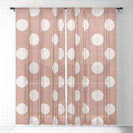 Brown & Ivory Spotted Print Sheer Curtain