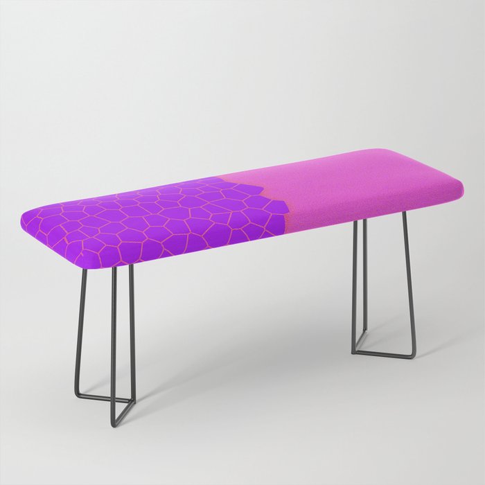 Pink Purple Stained Glass Modern Sprinkled Collection Bench