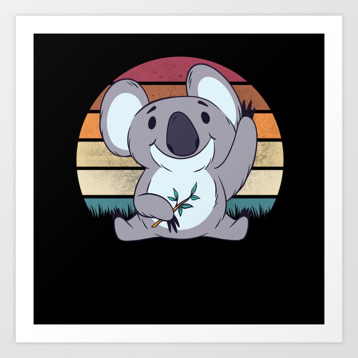 Cute Koala Bear Drawing Art Print