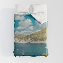 Spain Photography - Beautiful Sea Water By The Mountains Duvet Cover