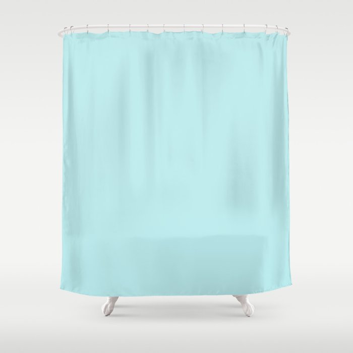 Pastel Turquoise Blue Solid Color Block, Turquoise Blue Shower Curtains