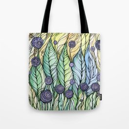 Dandelions.Hand draw  ink and pen, Watercolor, on textured paper Tote Bag