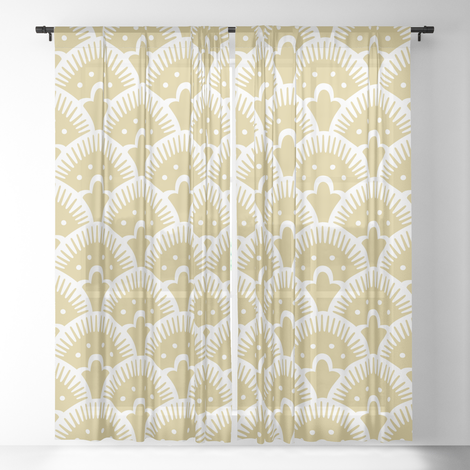 Fan Pattern Gold 201 Sheer Curtain By Tonymagner Society6