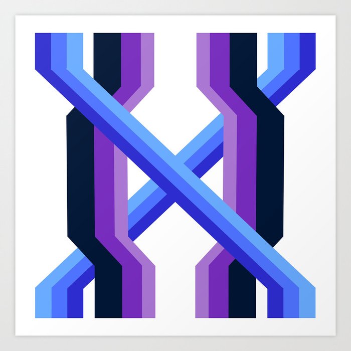 Indigo Violet Geometric Rainbow Art Print By Vintagegroove Society6