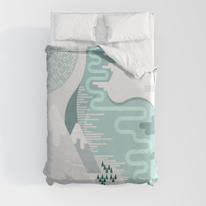 River in the mountains Duvet Cover